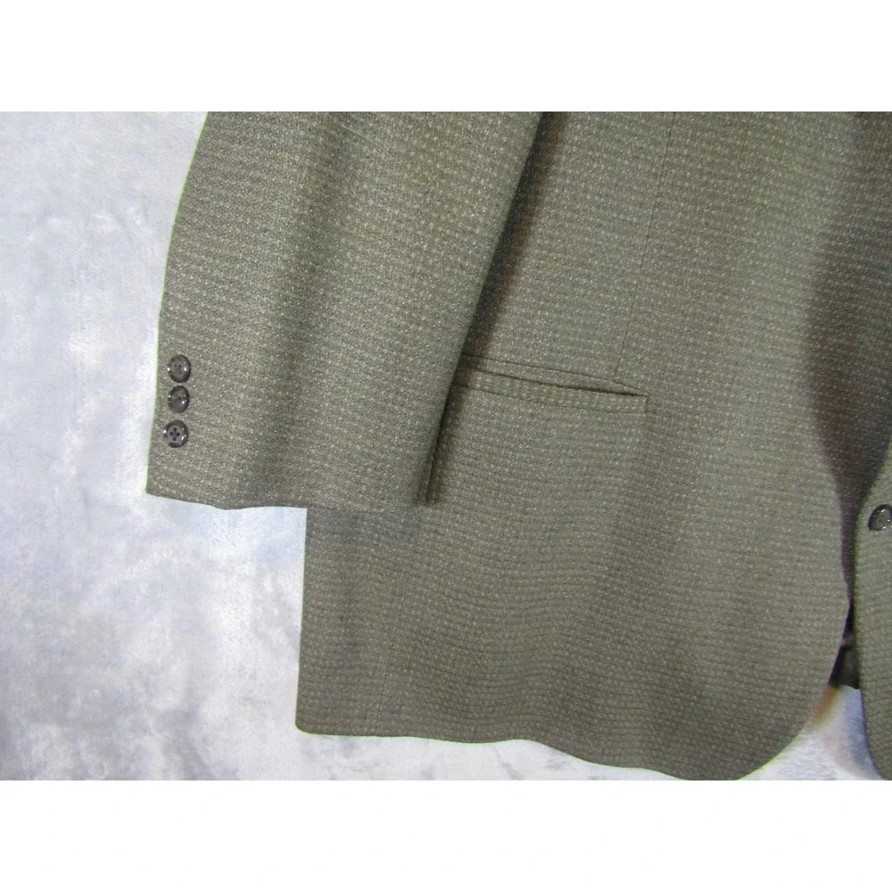 Turnbury‎ Wool Blazer Mens XL Brown Good Vintage Made in USA Micro Check Jacket